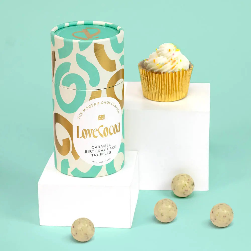 Caramel Birthday Cake Chocolate Truffles - Love Cocoa