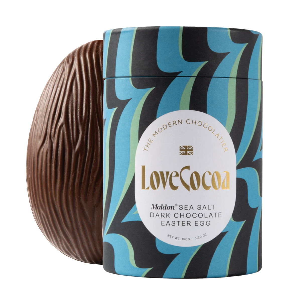 Maldon Sea Salt Dark Chocolate Easter Egg (Vegan) Love Cocoa