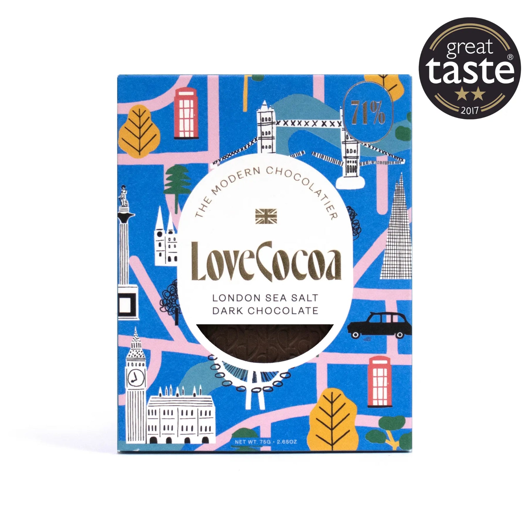 London Edition: British Maldon Sea Salt Dark Chocolate Bar - Love Cocoa