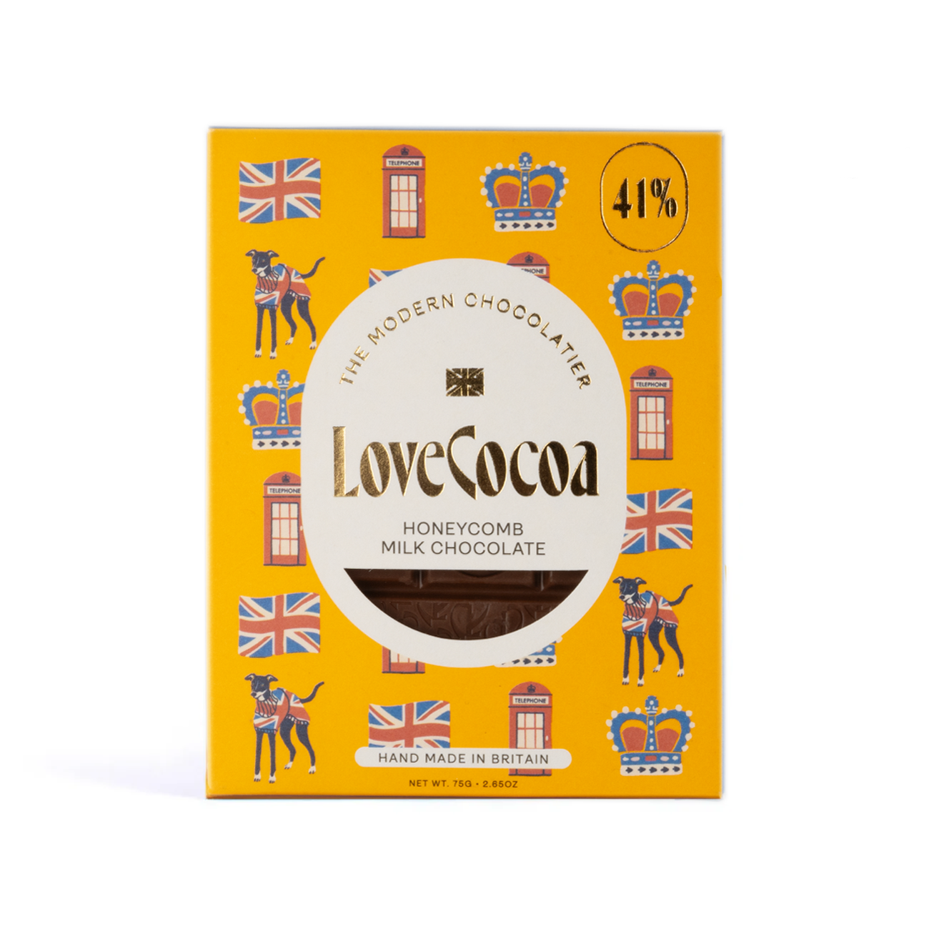 Luxury London British Honeycomb Milk Chocolate Bar | Love Cocoa
