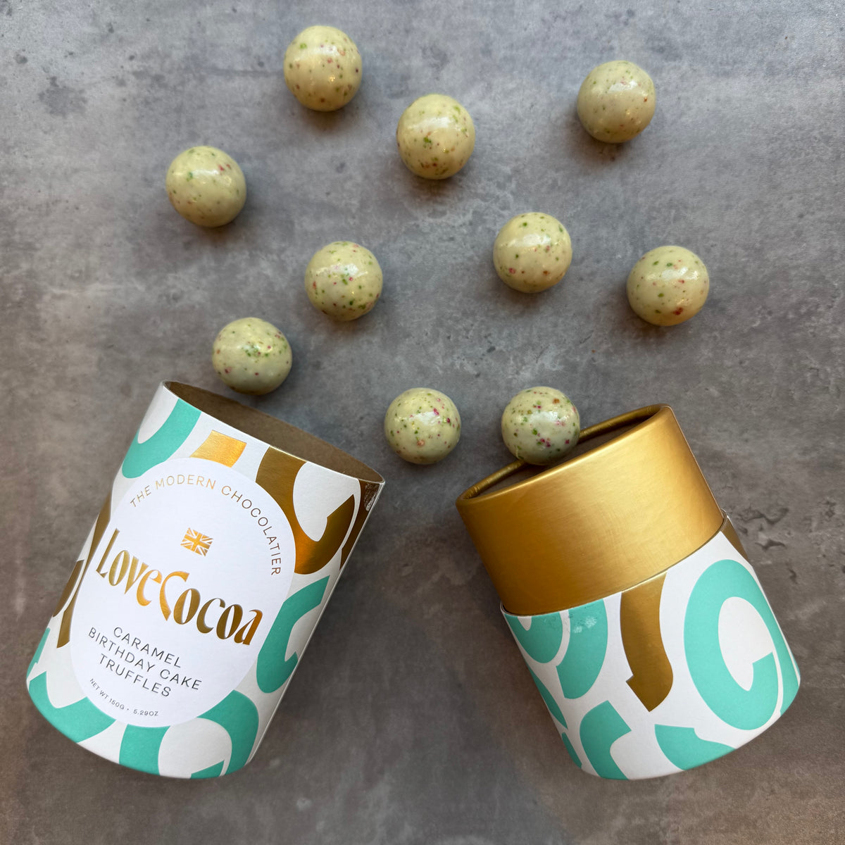 Caramel Confetti "Birthday Cake" Chocolate Truffles Love Cocoa