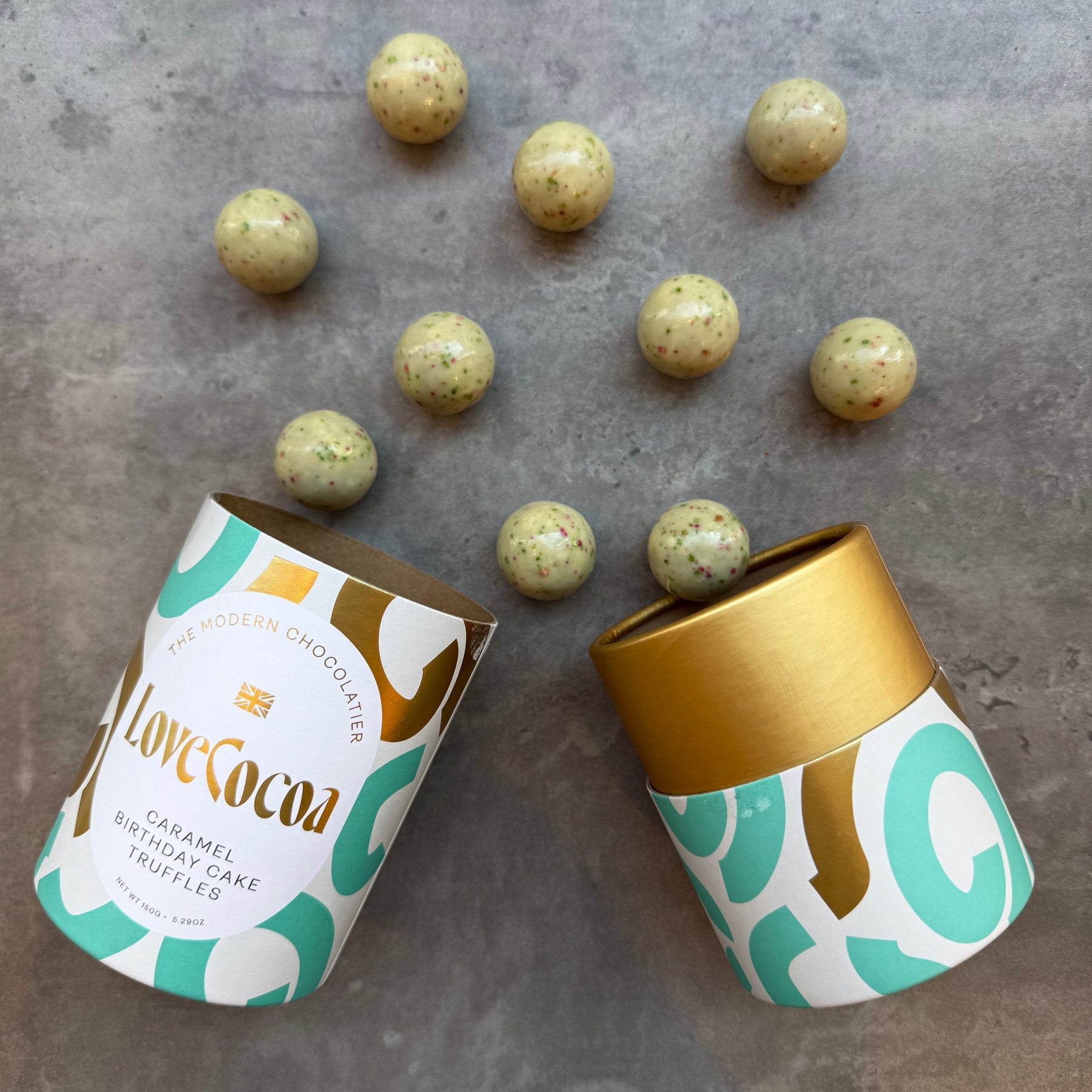 Caramel Confetti "Birthday Cake" Chocolate Truffles Love Cocoa