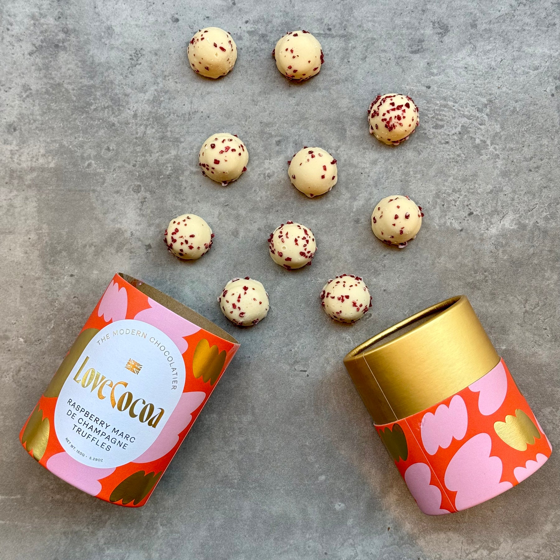 Raspberry Marc de Champagne White Chocolate Truffles Chocolate Truffles