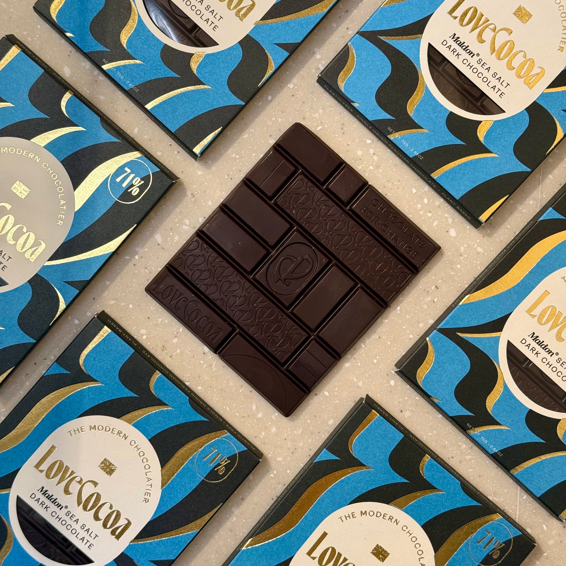 Maldon Sea Salt Dark Chocolate Bar (Vegan) 71% Dark Chocolate Bar