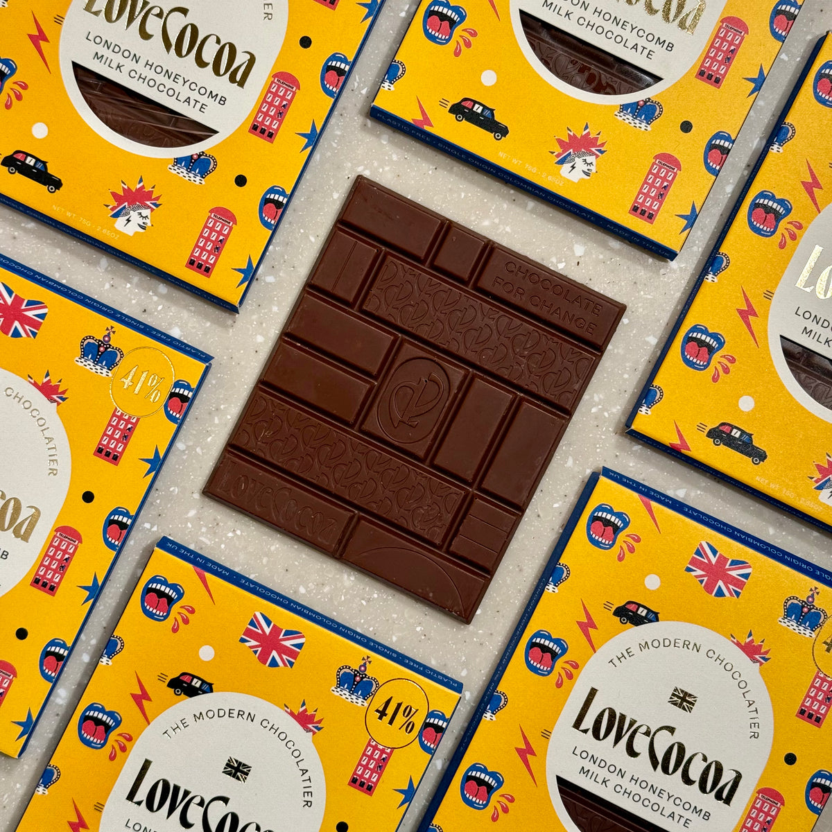 London Edition: British Honeycomb Milk Chocolate Bar 41% Milk Chocolate Bar