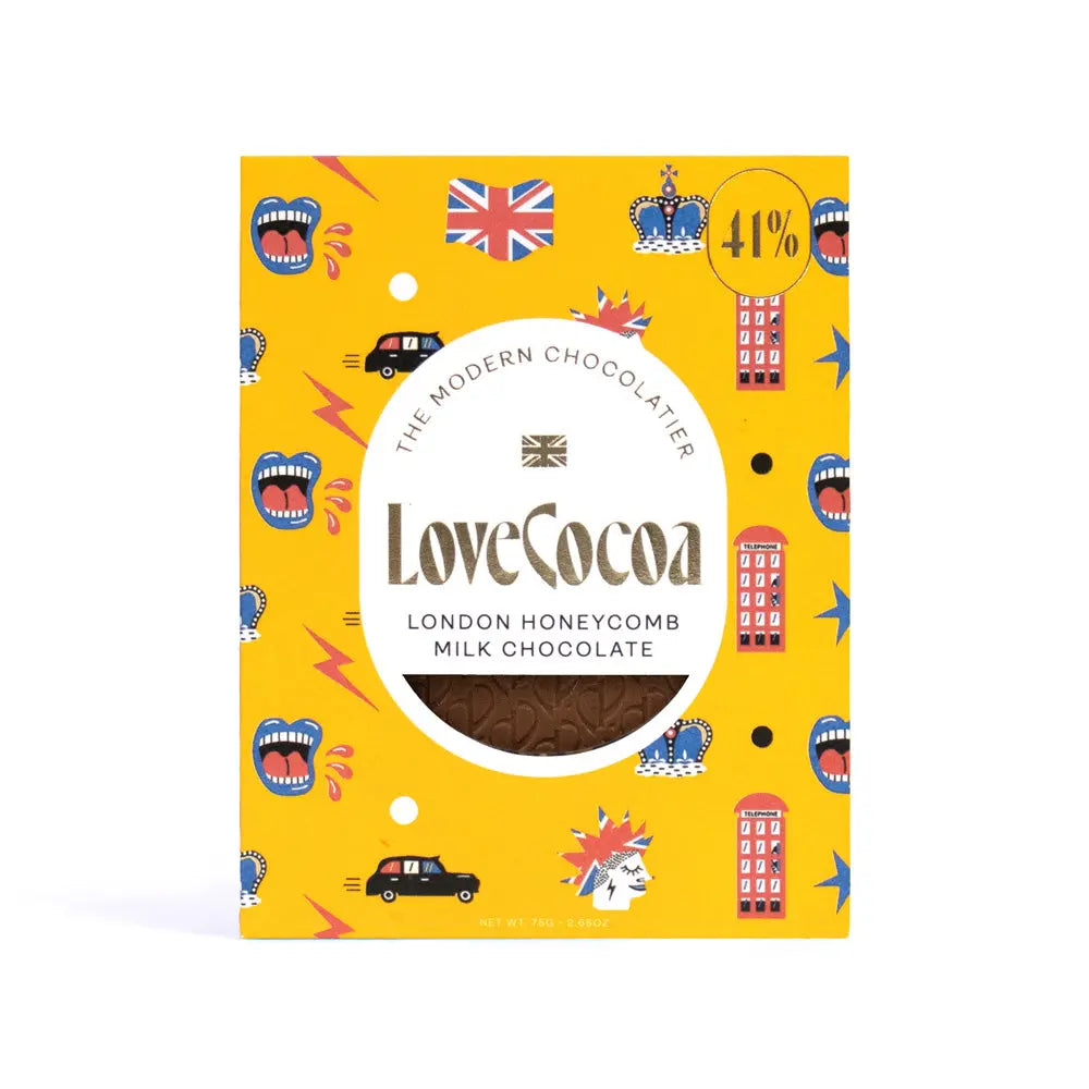 Luxury London British Milk Chocolate Bar Love Cocoa