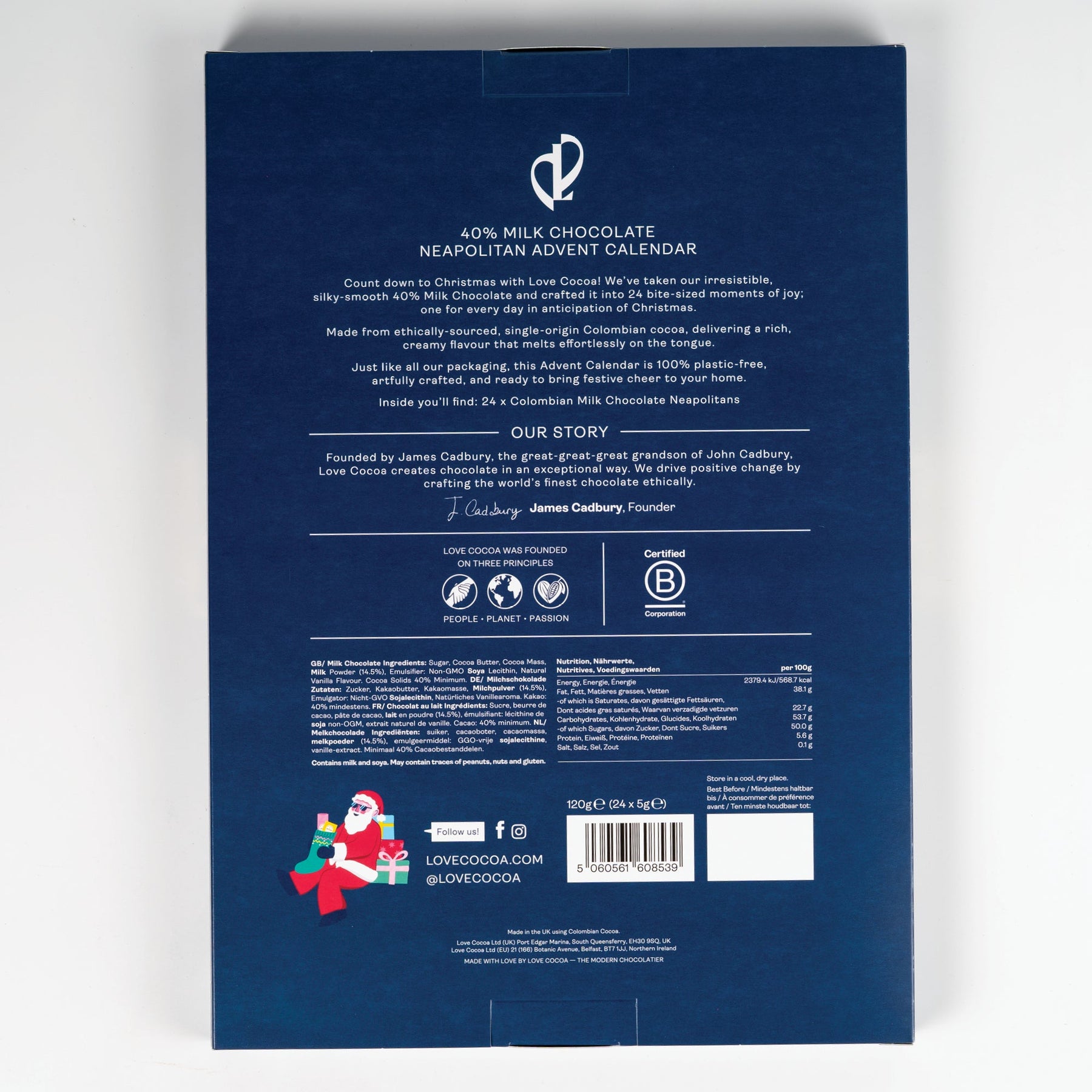 Love Cocoa Neopolitan Advent Calendar 120g Love Cocoa