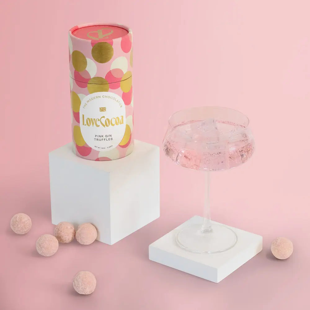 Pink Gin White Chocolate Truffles - Love Cocoa