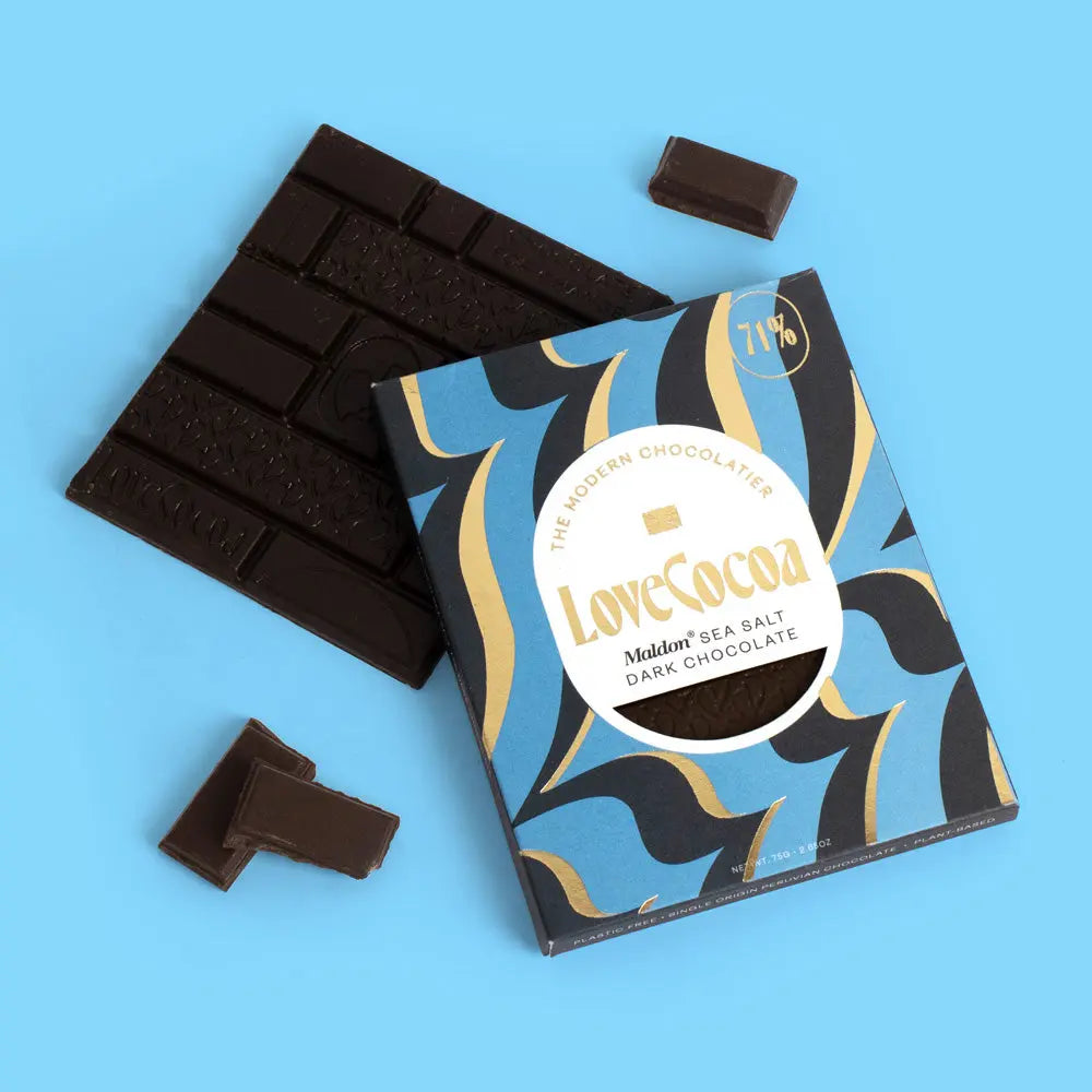 Maldon Sea Salt Dark Chocolate Bar (Vegan) - Love Cocoa