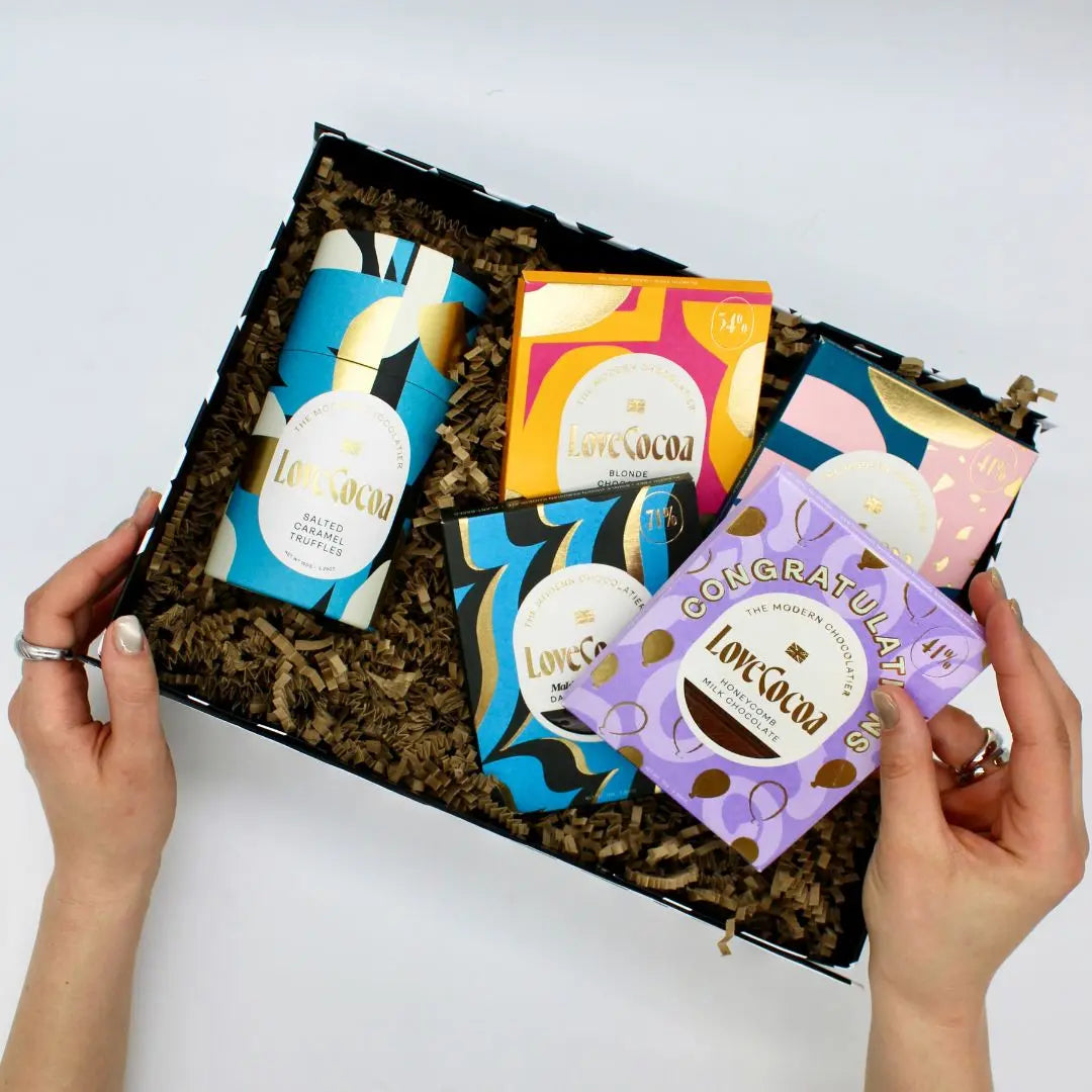 "Congratulations" Luxury Chocolate Gift Box Love Cocoa Hamper