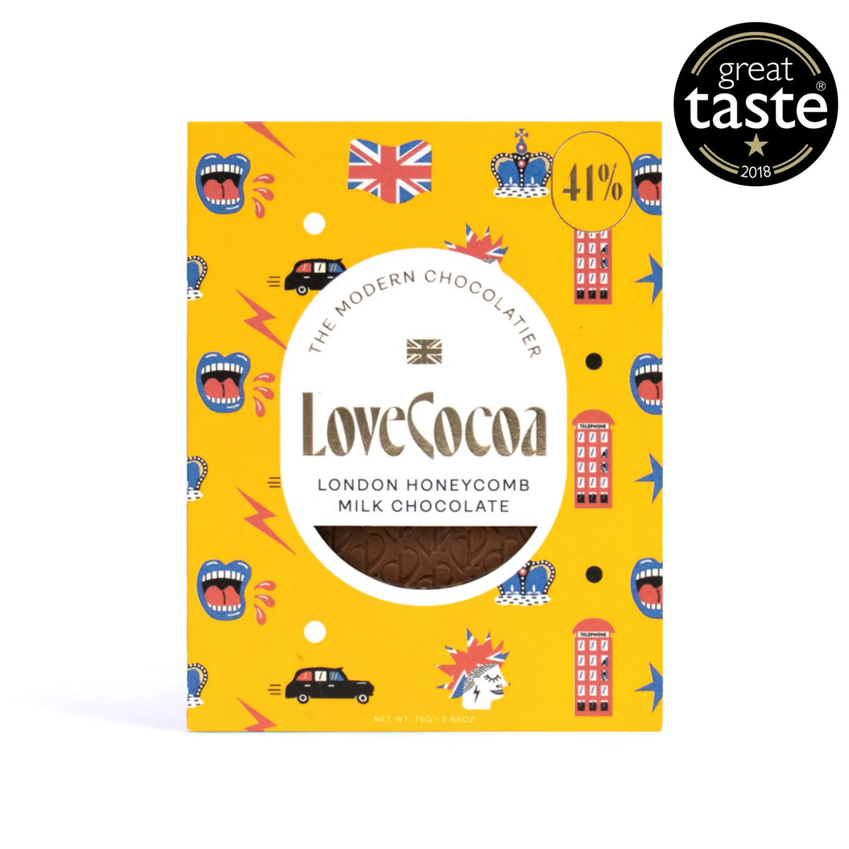 London Edition: British Honeycomb Milk Chocolate Bar - Love Cocoa