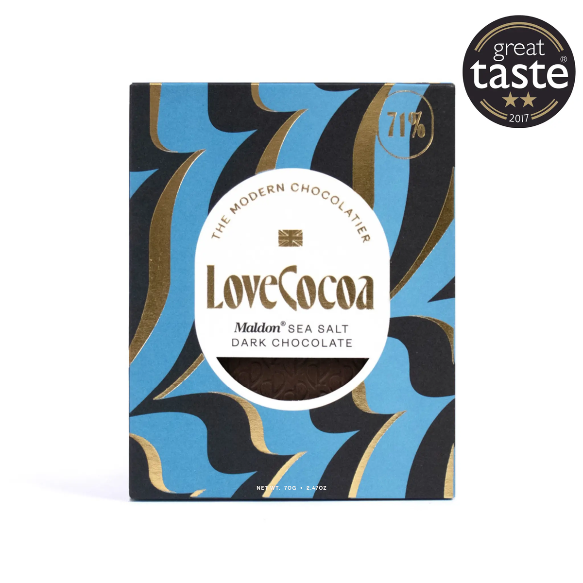 Maldon Sea Salt Dark Chocolate Bar (Vegan) Love Cocoa