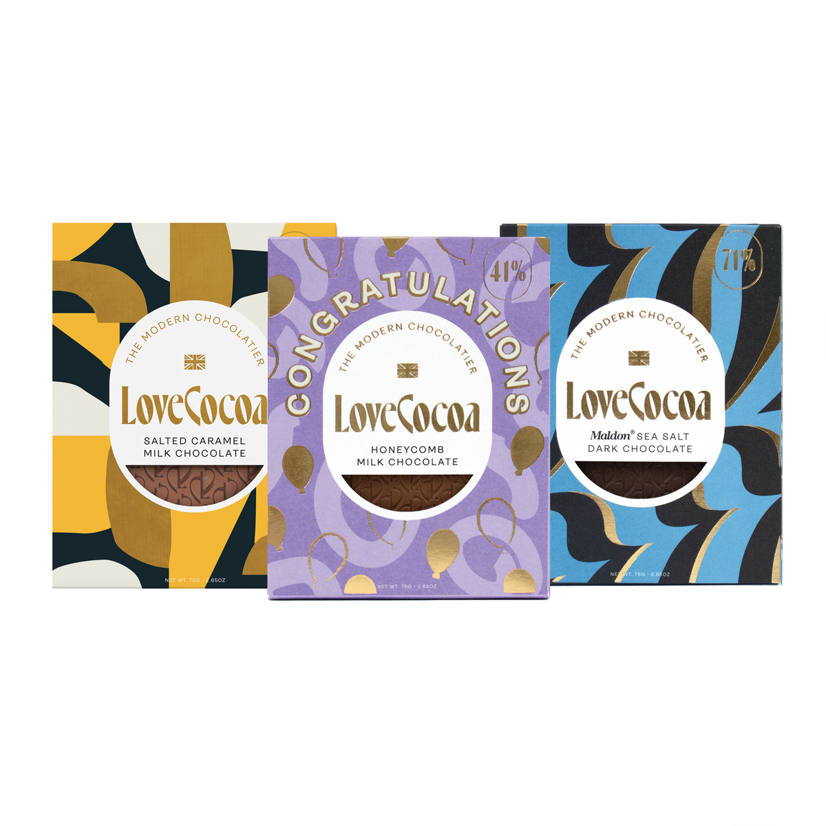 "Congratulations" Letterbox Trio Love Cocoa