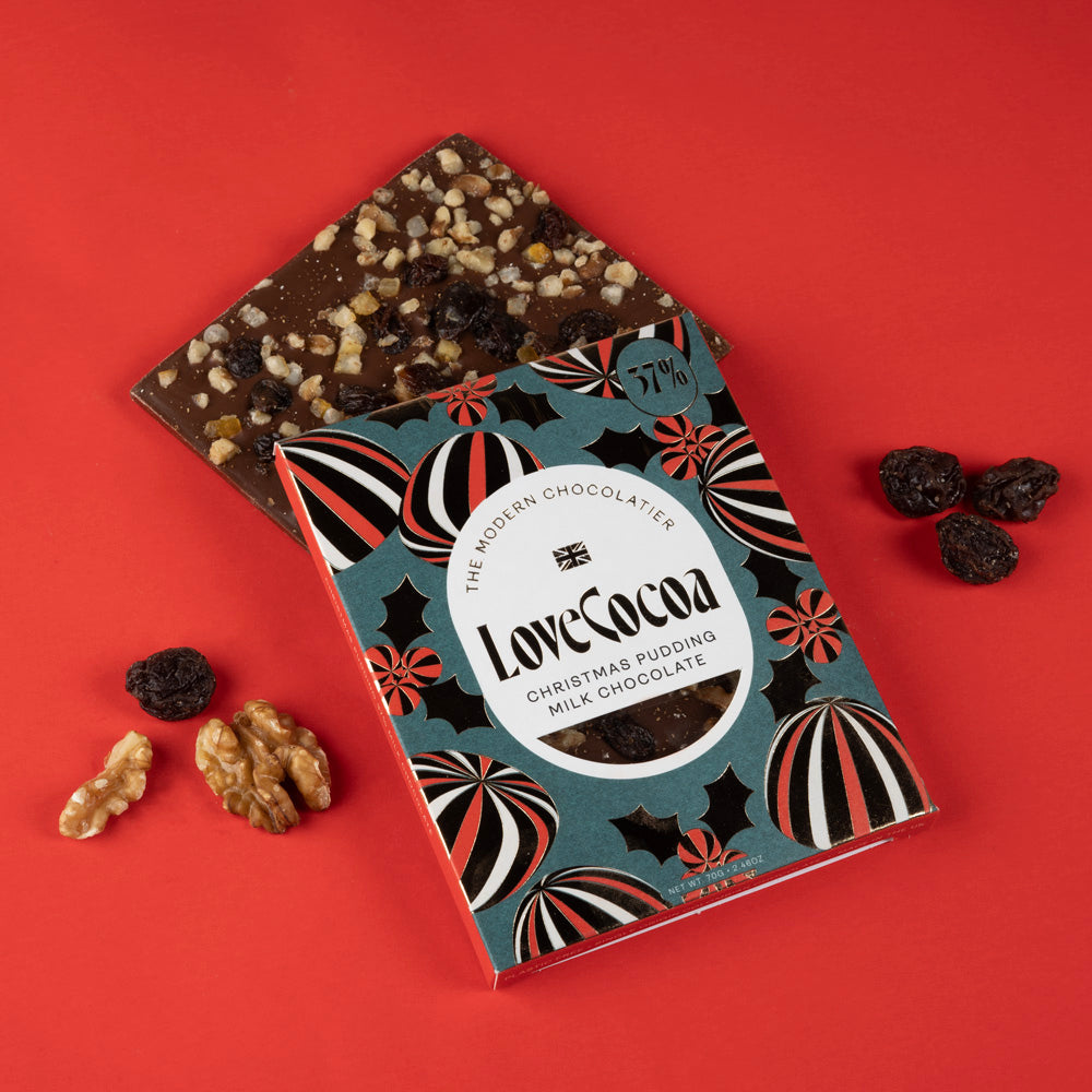 Christmas Pudding Milk Chocolate Bar Love Cocoa