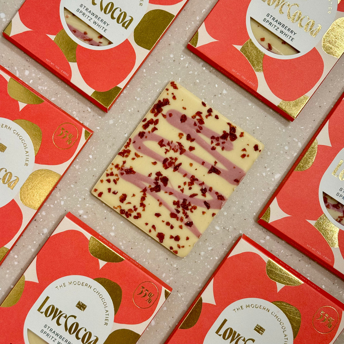 Strawberry Spritz White Chocolate Bar 35% White Chocolate Bar