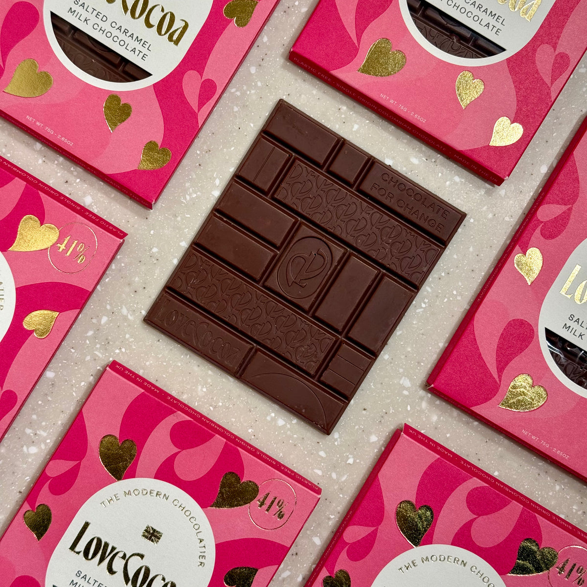 Heart Salted Caramel Chocolate Bar 41% Milk Chocolate Bar