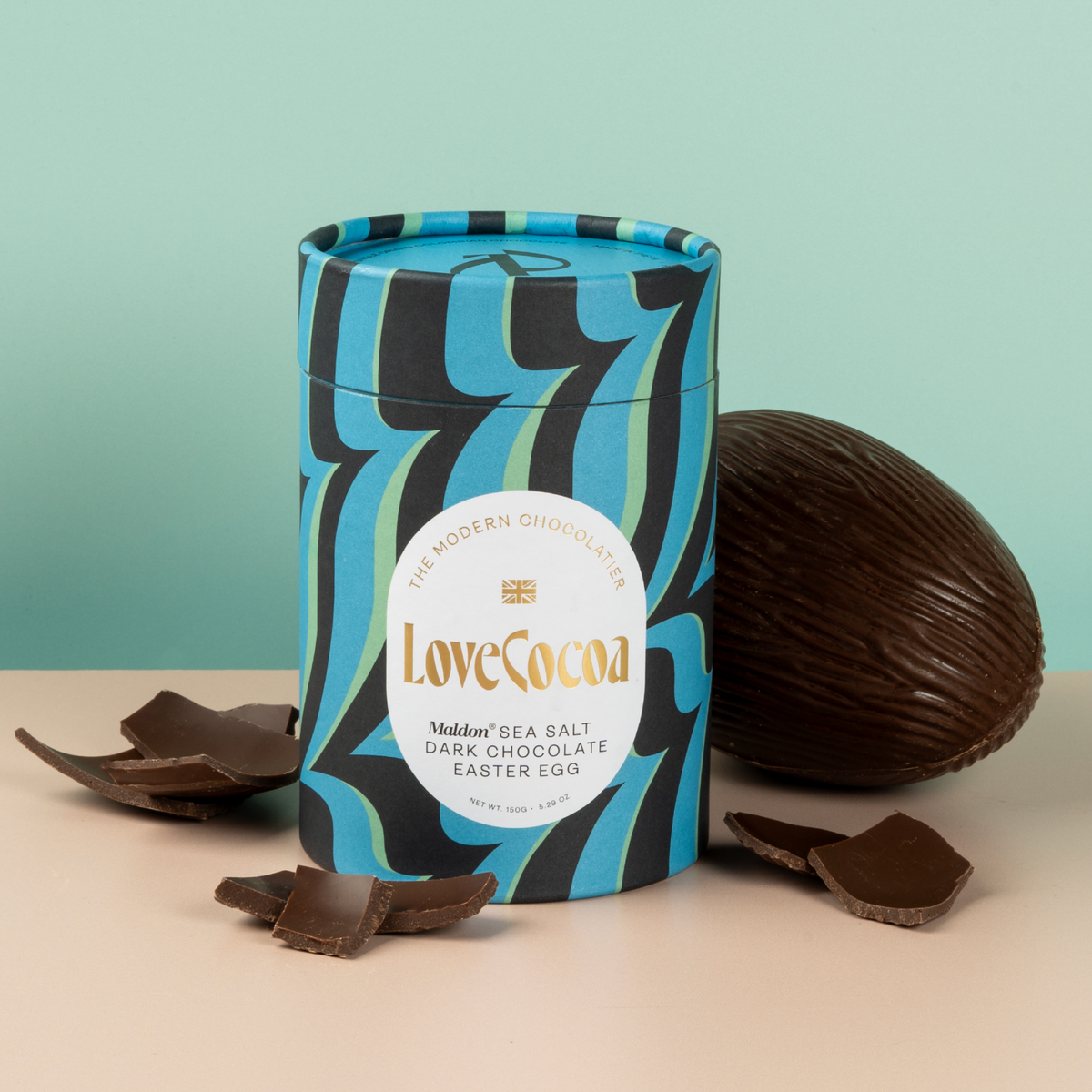 Maldon Sea Salt Dark Chocolate Easter Egg (Vegan) Love Cocoa