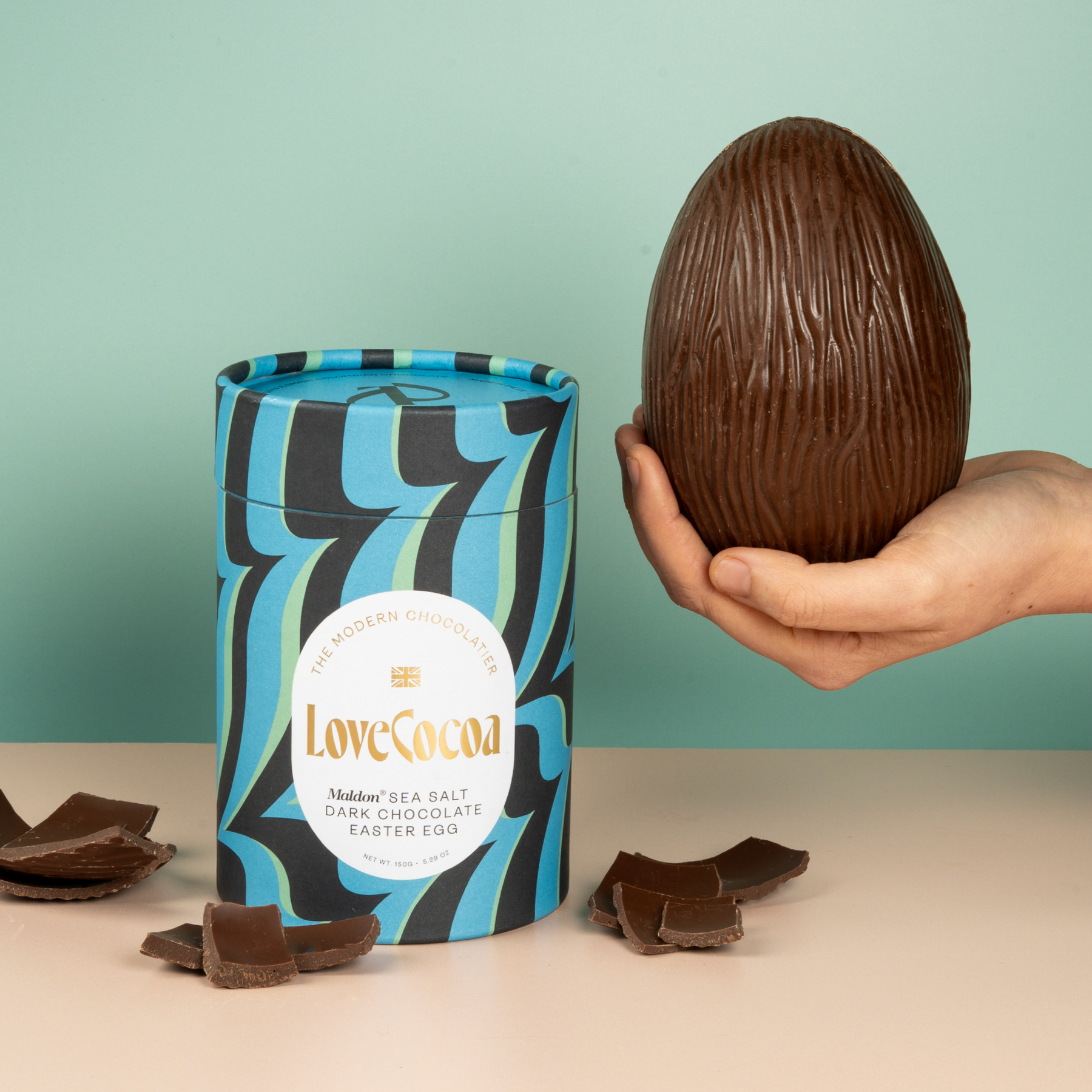 Maldon Sea Salt Dark Chocolate Easter Egg (Vegan) Love Cocoa