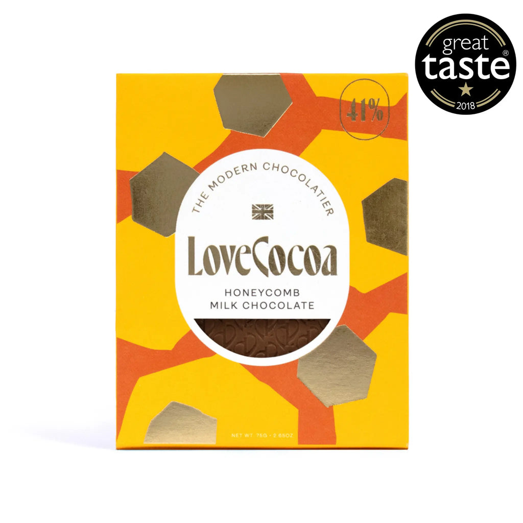 Love Cocoa Honeycomb 41% Milk Chocolate Bar